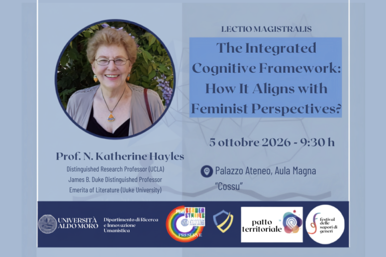 N. Katherine Hayles at the University of Bari: Integrated Cognition and Feminist Perspectives